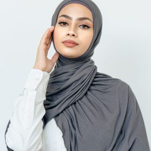 Dark Grey Instant Modal Jersey Hijab