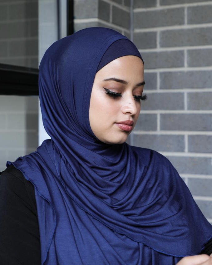 Modefa Instant Wave Jersey Hijab - Denim Blue