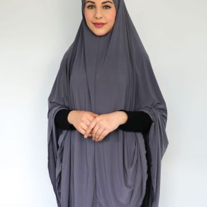 Shop Non Sleeved Jilbab Dark Grey Online