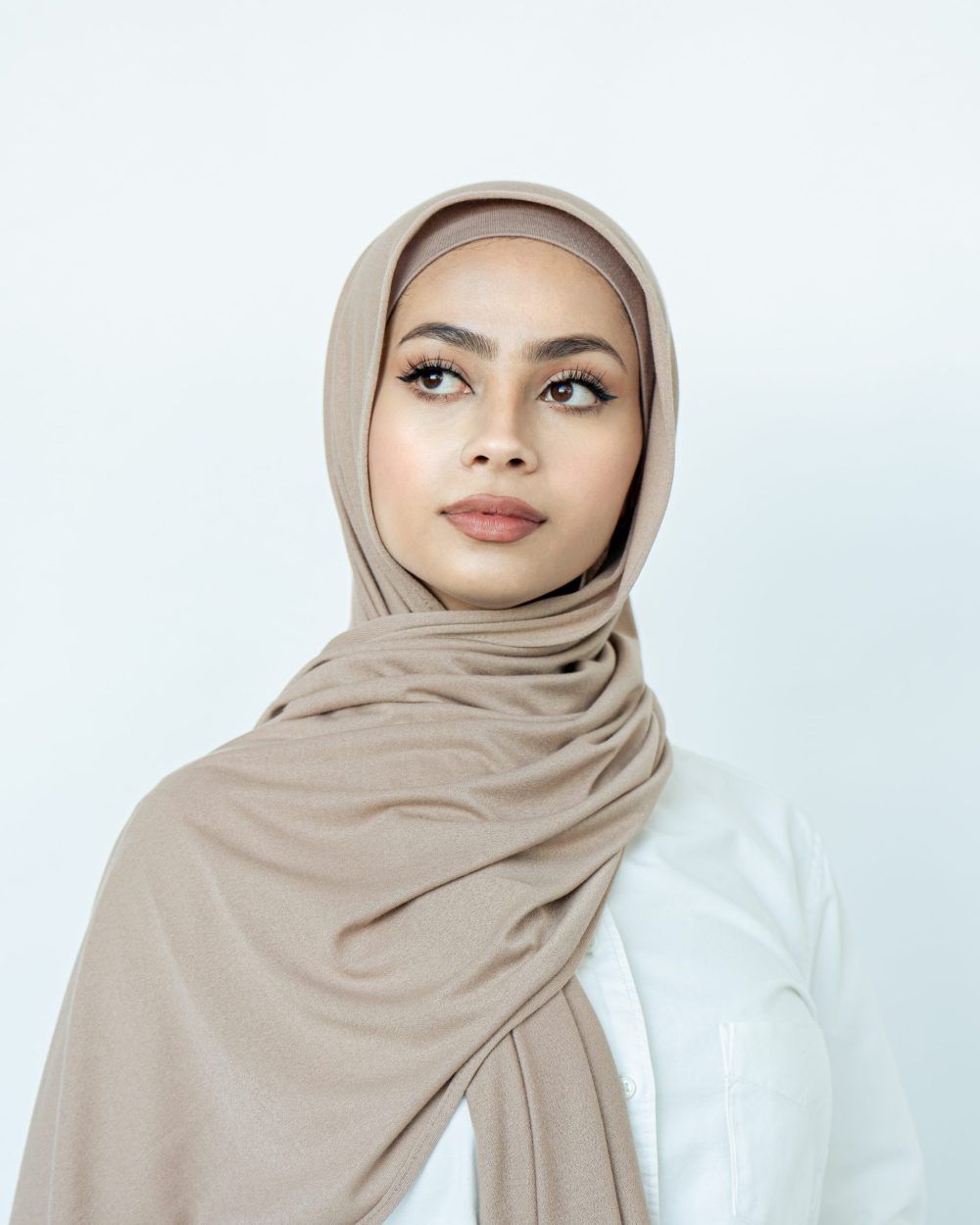 Shop Shimmer Ribbed Jersey - Warm Ivory Hijabs & Shawls Online ...