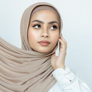 Shop Shimmer Ribbed Jersey - Warm Ivory Hijabs & Shawls Online | Modesty Hut